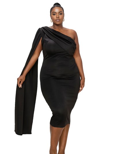 LIVD Plus Size Spade One Shoulder Cape Dress product