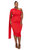 Plus Size Spade One Shoulder Cape Dress - Red
