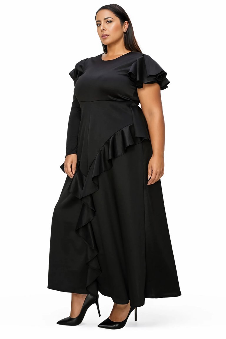 Plus Size Vivienne Ruffled Maxi Dress