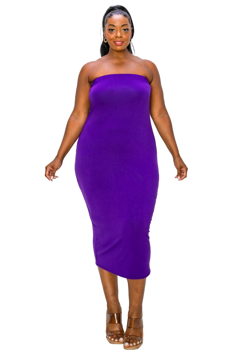 Plus Size Willow Tube Dress - Purple