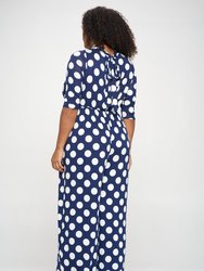 Polka Dot 3/4 Sleeve Jumpsuit