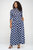 Polka Dot 3/4 Sleeve Jumpsuit - Navy/Ivory