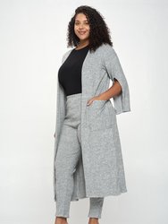 Split Sleeve Cardigan and Pants Set