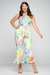 Tie Dye Bodycon Flare Leg Jumpsuit