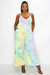 Tie Dye Cami Neck Wide Legged Pocket Jumpsuit - Lavender/Mint/Banana TD