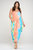 Tie Dye Spaghetti Strap Maxi Dress - Coral/Bright Yellow/Turquoise TD