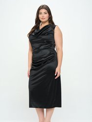 Topanga Satin Stretch Cowl Dress