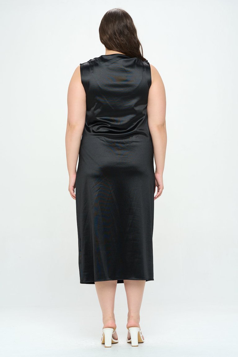 Topanga Satin Stretch Cowl Dress