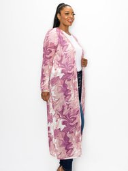 Vers Marble Print Sheer Duster