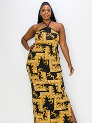 Xandra Halter Neck Maxi Dress