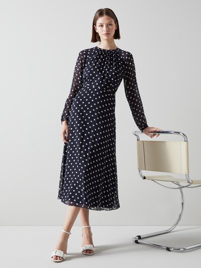 L.K. Bennett Addison Spring Navy/ Cream Dress product