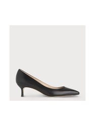 Audrey Black Nappa Leather Closed Court - Black