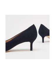 Audrey Navy Suede Closed Court