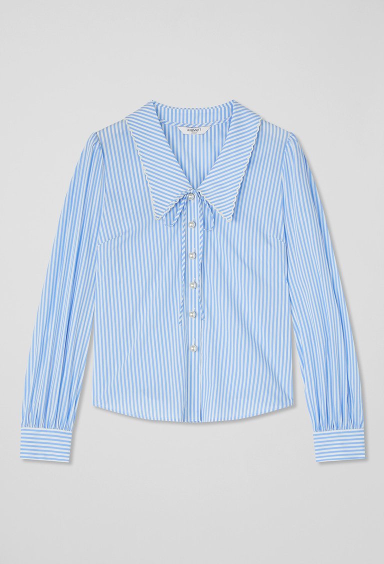 Beecham Woven Tops - Blue White