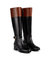 Bennett Black/Tan Calf Leather Knee Boot - Black/Tan