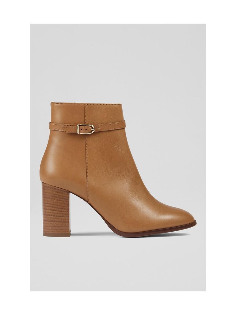 Bryony Camel Smooth Calf Leather Ankle Boot - Camel