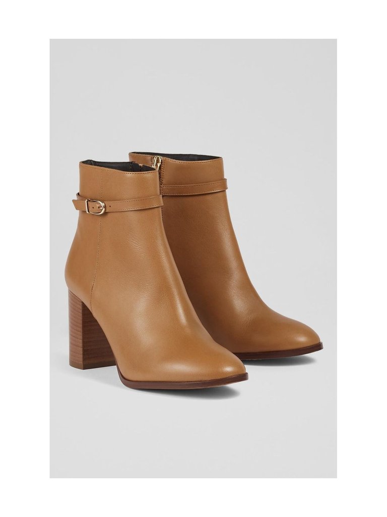 Bryony Camel Smooth Calf Leather Ankle Boot