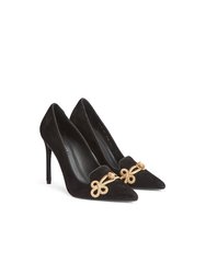 Carmella Black Suede Closed Court