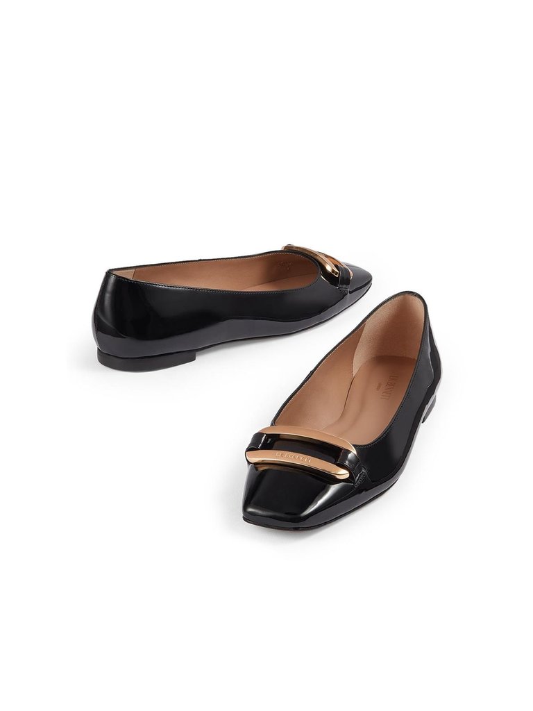 Cayden Black Patent Flat