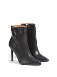 Clover Black Nappa Leather Ankle Boot - Black