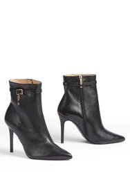 Clover Black Nappa Leather Ankle Boot