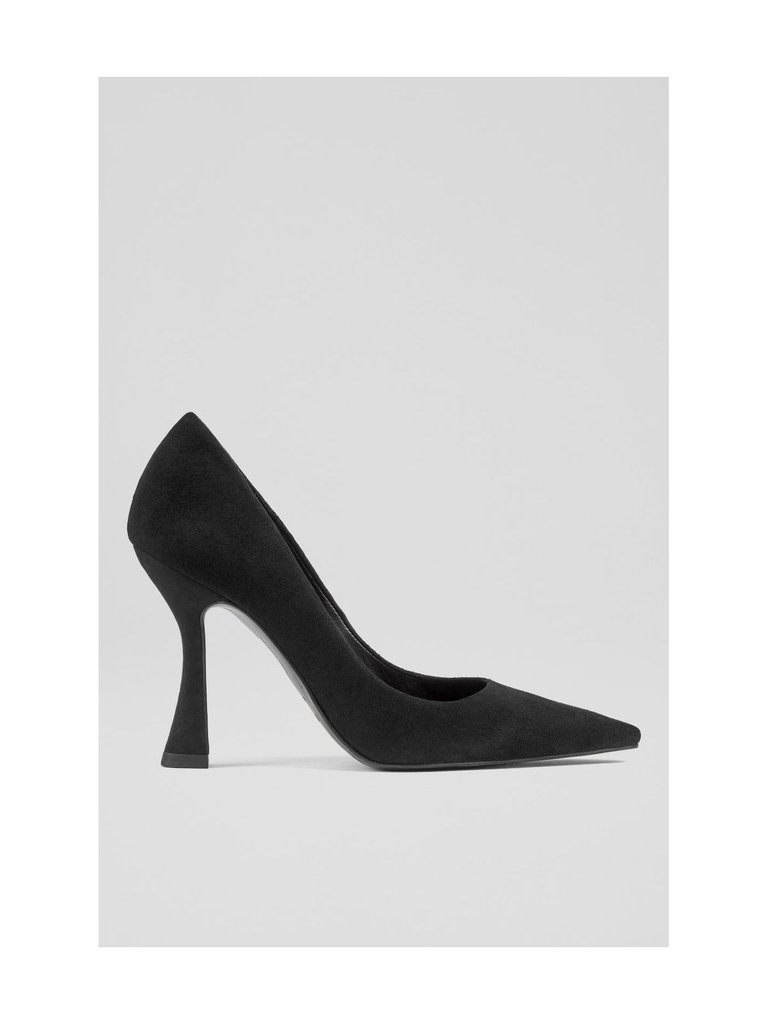 Dazzle Black Suede Closed Court - Black