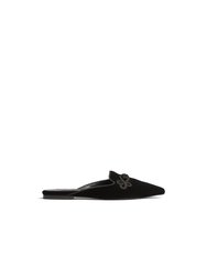 Delta Black Velvet Flat - Black