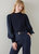 Erica Spring Navy Mixed Media Knitted Top