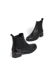 Ezra Black Smooth Calf Leather Ankle Boot