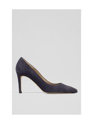 Floret Navy Suede Closed Court - Navy