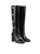 Marcella Black Calf Leather Knee Boot - Black