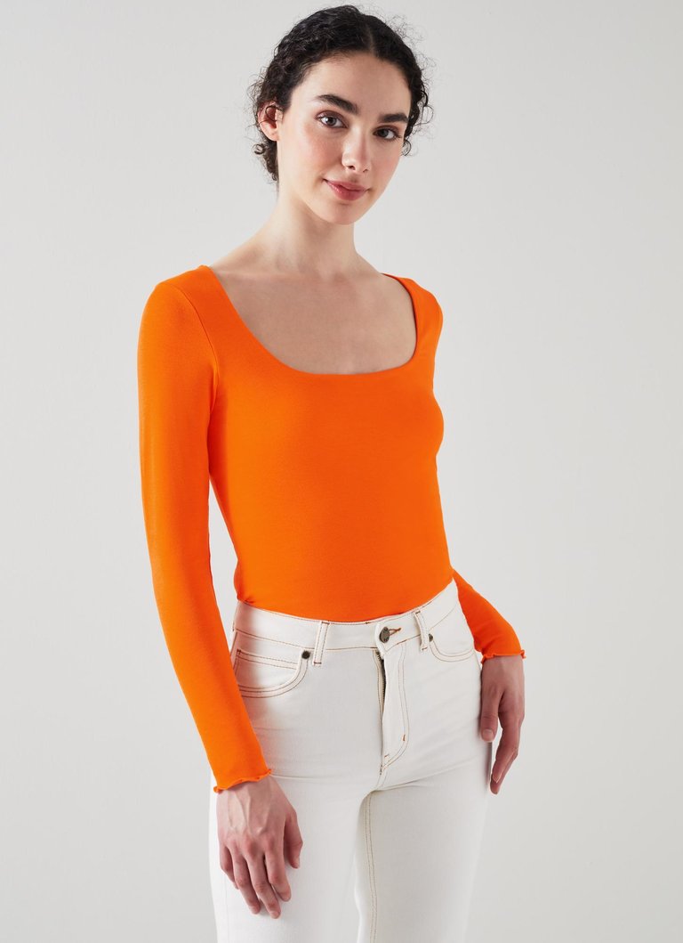 May Russet Orange Jersey Top