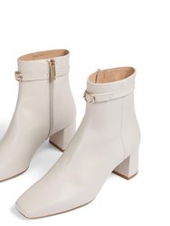 Natalia Ecru Calf Leather Ankle Boot