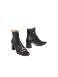 Novella Black Smooth Calf Leather Ankle Boot