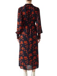 Odetta Spring Navy/ Orange Dress