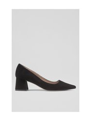 Sloane Black Suede Closed Court - Black