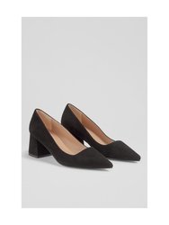 Sloane Black Suede Closed Court