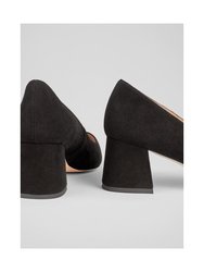 Sloane Black Suede Closed Court