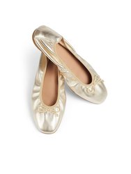 Trilly Champagne Metallic Leather Flat