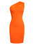 Asymmetrical Bodycon Dress - Neo Orange