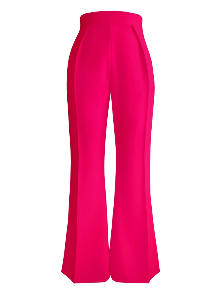 High-Waist Bell Bottom Pants - Magenta Pink