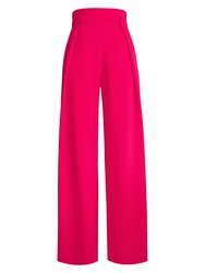 High-Waist Wide-Leg Trousers - Magenta Pink