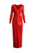 Long Sleeve Sequin Gown - Red Sequin