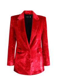 Lurex Velvet Blazer - Red Metallic Velvet