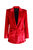 Lurex Velvet Blazer - Red Metallic Velvet