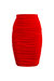 Ruched Velvet Skirt - Red Velvet