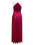 Sequined Halter Gown With Fine Straps
