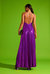 Sequined Halter Gown With Fine Straps