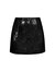 Sequined Mini A-Line Skirt - Black Sequin