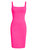 Square-Neck Bodycon Dress - Bright Pink